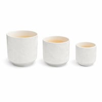 اصيص زرع سيراميك بتصميم هندسي بارز 3 مقاسات