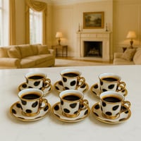 طقم اكواب مزخرفة ـ 6 اكواب مع سيسر