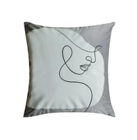 وسادة تزيين بتصميم فني بخط واحد