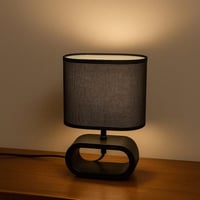 أباجورة طاولة بتصميم عصري - قاعدة بيضاوية سوداء