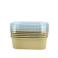 علبة كرافت مستطيلة مع غطاء بلاستيكي شفاف