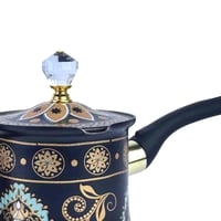 طقم ركوة قهوة شرقية فاخرة بنقوش إسلامية-اسود