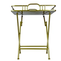 طاولة تقديم معدنية قابلة للطي باللون الذهبي