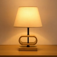 مصباح طاولة خشبي بلمسة هندسية فاخرة