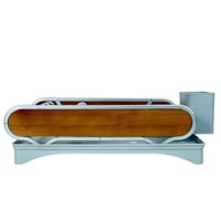 حامل صحون معدني مع جوانب خشبية