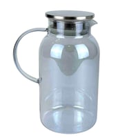 طقم تقديم عصير زجاجي مع أكواب رمادية