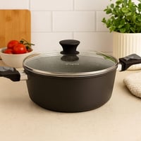 قدر طهي غير لاصق بغطاء زجاجي -توغنـانا -24سم