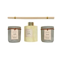 طقم فواحة وشموع عطرية فاخرة برائحة الفانيليا