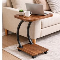 طاولة جانبية متحركة بشكل حرف C للاستخدام بجانب الس...