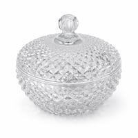 علبة كريستال دائرية فاخرة بغطاء مزخرف لحفظ البخور...