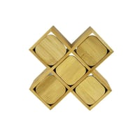 طقم برطمانات توابل بقاعدة خشبية -6 قطع