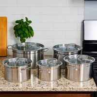 طقم قدور ستانليس ستيل مانع للإلتصاق -10قطع