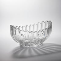 وعاء تقديم زجاج شفاف مزخرف تصميم فاخر