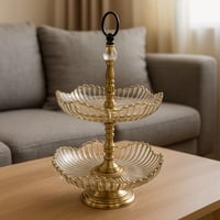 حامل تقديم زجاجي دورين بتفاصيل ذهبية فاخرة