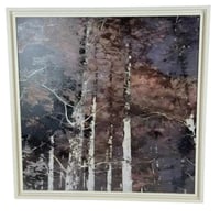 لوحة فنية بإطار - غابة تجريدية بألوان داكنة