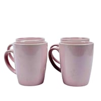 طقم سفرة خزفي وردي فاخر مكون من 16 قطعة