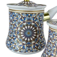 طقم ركوة بورسلان فاخر بنقشة شرقية – 3 قطع