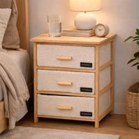 وحدة ادراج تخزين خشبية بثلاثة ادراج بتصميم عصري