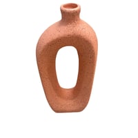 مزهرية ديكور خزفية بيضاوية بلون وردي فاتح