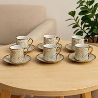 طقم اكواب مزخرفة ـ 6 اكواب مع سيسر