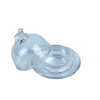 غطاء زجاجي شفاف مع قاعدة للتقديم