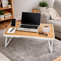 طاولة كمبيوتر متعددة الاستخدام بارجل قابلة للطي وح...