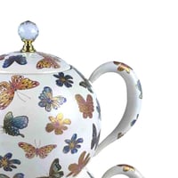 براد شاي تركي بطبعات ورد و فراشات