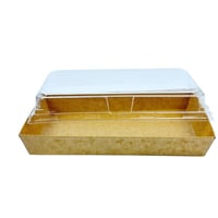 علبة طعام كرافت مستطيلة مع غطاء شفاف 10 قطع