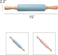 فرّادة عجين سيليكون بمقابض خشبية – 15 إنش