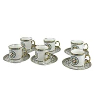 طقم فناجين قهوة مزخرف – 6 قطع فاخرة