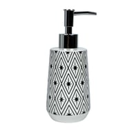 طقم اكسسوارات حمام سيراميك بنقشة هندسية (4 قطع)