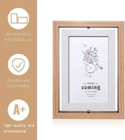 إطار صور خشبي مزدوج الجهتين بمقاس 17.8 × 12.7 سم