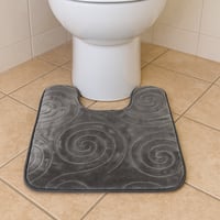 سجادة حمام مضادة للانزلاق بشكل U – رمادي مزخرف