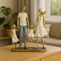 تمثال عائلة أنيق أم، أب وابنتان | لمسة دافئة لتزيي...