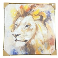 لوحة فنية أسد بتصميم تجريدي