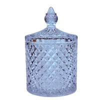 سكرية زجاجية فاخرة بنقشة ماسية