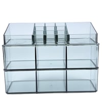 منظم مكياج أكريليك شفاف متعدد الأقسام