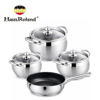 طقم قدور ستانلس ستيل مع مقلاة – HausRoland الالمان...
