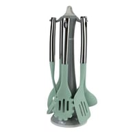 طقم أدوات مطبخ سيليكون مع حامل دوّار