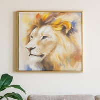 لوحة فنية أسد بتصميم تجريدي