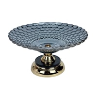 حامل فواكه زجاجي بقاعدة ذهبية فاخرة