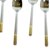 طقم ملاعق طعام استنلس ستيل بنقشة فاخرة – 6 ملاعق