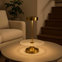 ستاند تقديم بطبقة واحدة مع إضاءة علوية خافتة