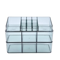 منظم مكياج أكريليك شفاف متعدد الأقسام