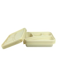 علبة حفظ طعام مستطيلة بغطاء – لون أصفر باستيل