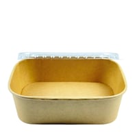 علبة كرافت مستطيلة مع غطاء بلاستيكي شفاف