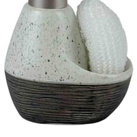 موزع صابون مع حامل إسفنجة – تصميم رخامي بقاعدة خشب...