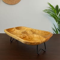 وعاء تقديم ديكور خشبي طبيعي