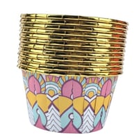 أكواب ورقية مزخرفة ببطانة ذهبية