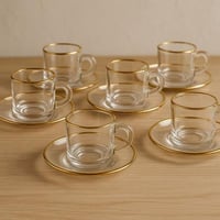 طقم فناجين زجاج 12 قطعة